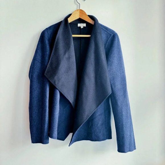 Kinross Cashmere Draoe Reversible Blue Black Jacket L - Picture 3 of 7